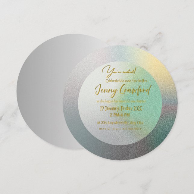 Customizable Pastel Gradient Round Wedding Brunch  Inbjudningar (Fram/baksida)
