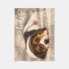 Customizable Pet Photo and Name Fleecefilt
