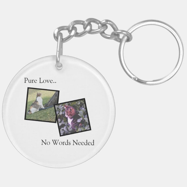 Customizable Pet Photo Keychain (Vänster Baksida)