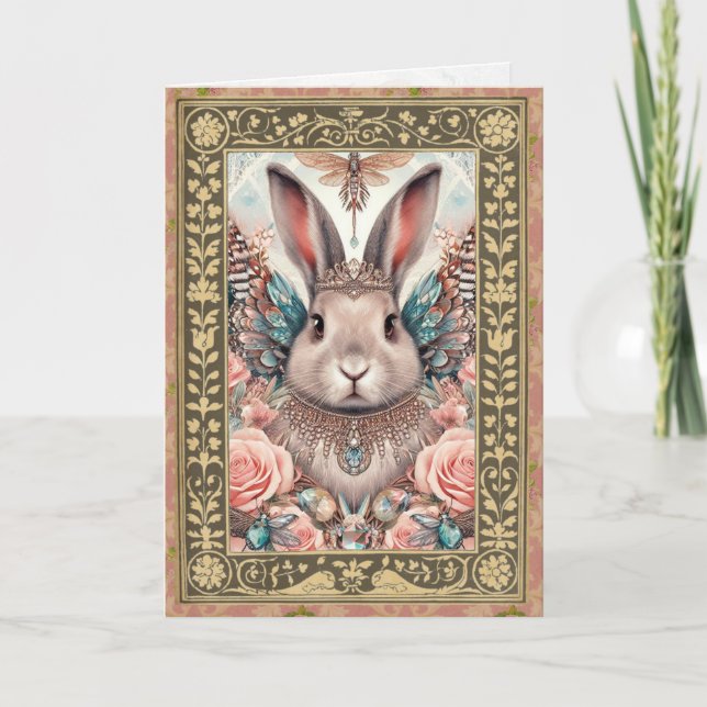 Customizable Photo Frame Card - Birthday Bunny 2 Kort (Framsida)