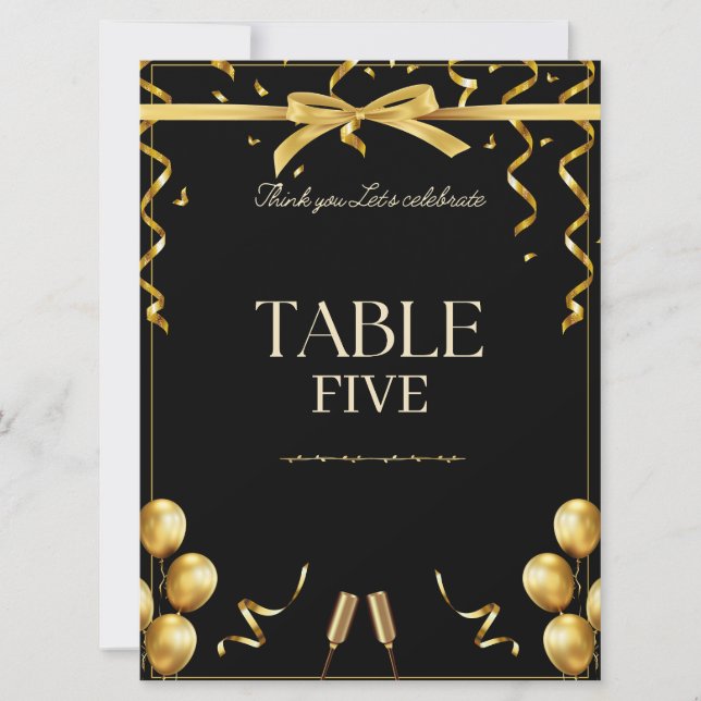Customizable Prestige Gold Retirement Table Number (Framsida)