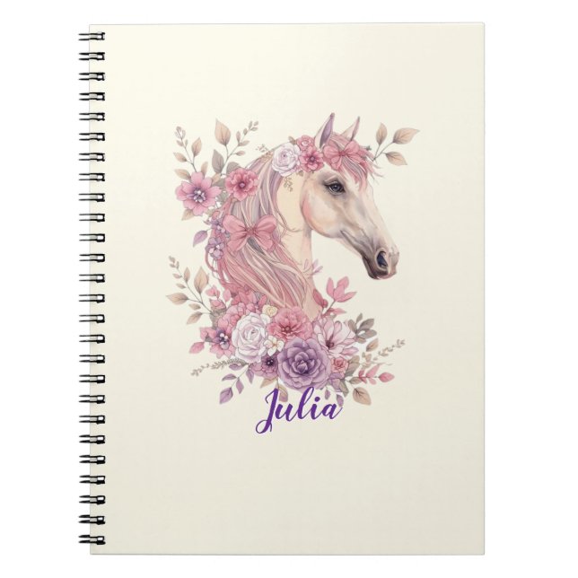 Customizable Pretty Ponies and Petals Anteckningsbok (Framsidan)