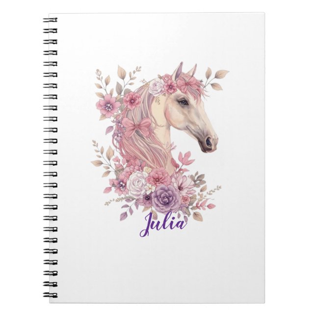 Customizable Pretty Ponies and Petals Anteckningsbok (Framsidan)