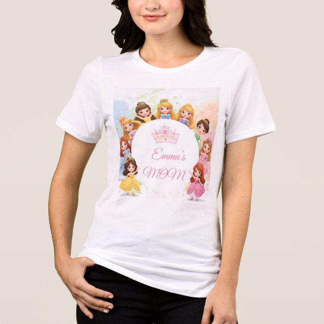 Customizable Princess Birthday T-Shirt for Mom (Framsida)