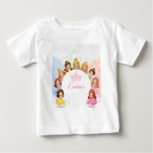 Customizable Princess Girl Birthday T-Shirt