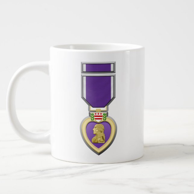 Customizable Purple Heart Medal 20oz Jumbo Mugg (Vänster)