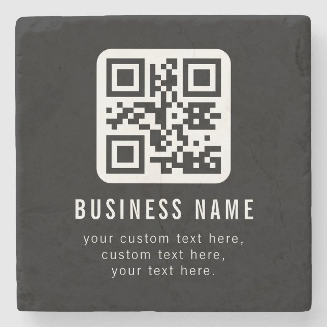 Customizable QR Code & Editable Text Design Stenunderlägg (Framsidan)