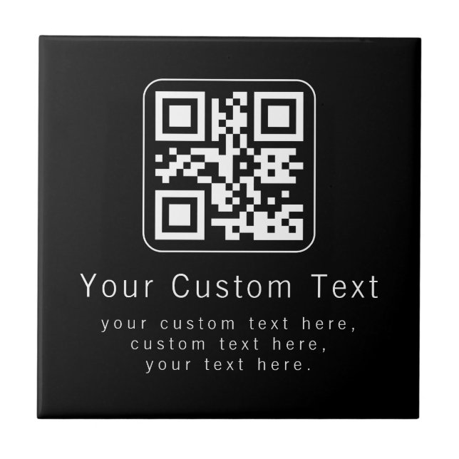 Customizable QR Code & Editable Text Template Kakelplatta (Framsidan)
