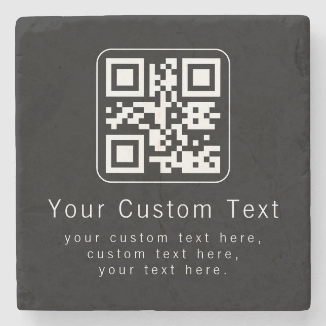 Customizable QR Code & Editable Text Template Stenunderlägg (Framsidan)