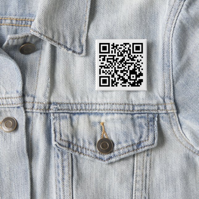 Customizable QR Code Square Button for Any Purpose Knapp (In Situ)
