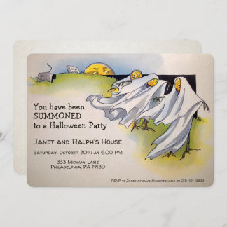 Customizable Retro Spooky Halloween Invitation Inbjudningar