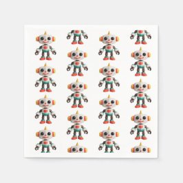 Customizable Robot Kids Pappersservett