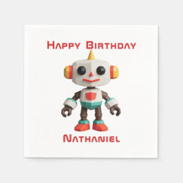 Customizable Robot Kids Pappersservett