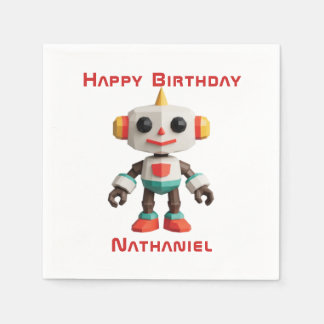 Customizable Robot Kids Pappersservett