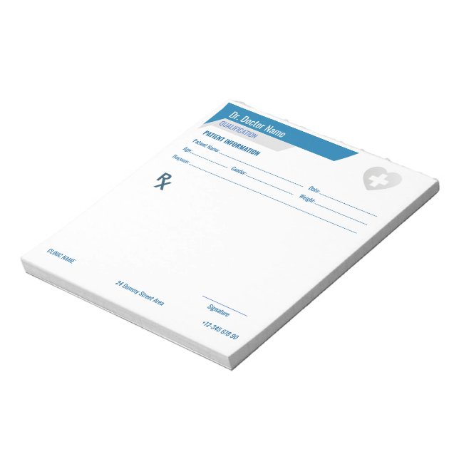Customizable RX Pad for Doctors - Prescription Pad Anteckningsblock (Roterad)