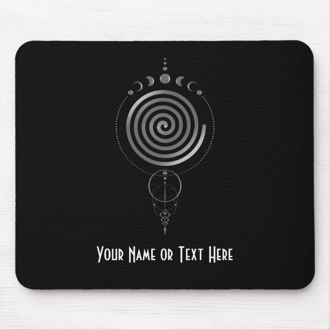 Customizable Sacred Geometry Spiral Mouse Pad Musmatta (Framsidan)