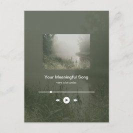 Customizable Sage Green Riverside Music Player Vykort