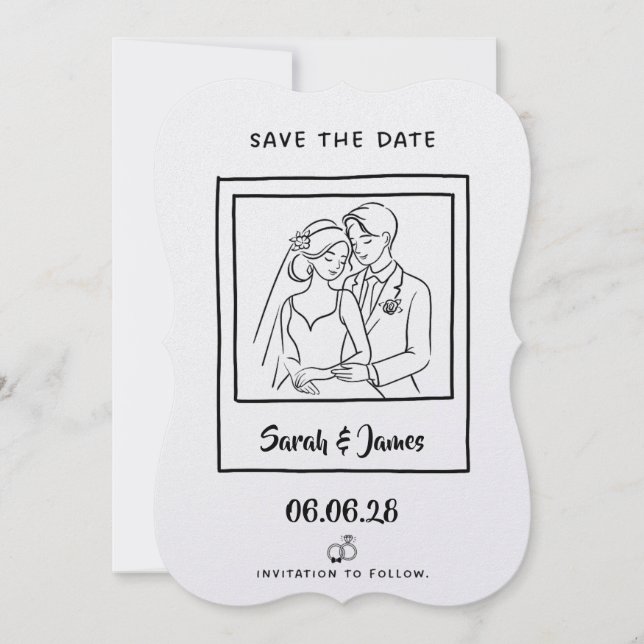 Customizable Save the Date  Bride groom Spara Datumet (Framsida)