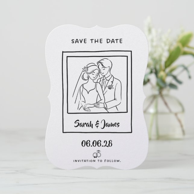 Customizable Save the Date  Bride groom  Spara Datumet (Stående Fram)