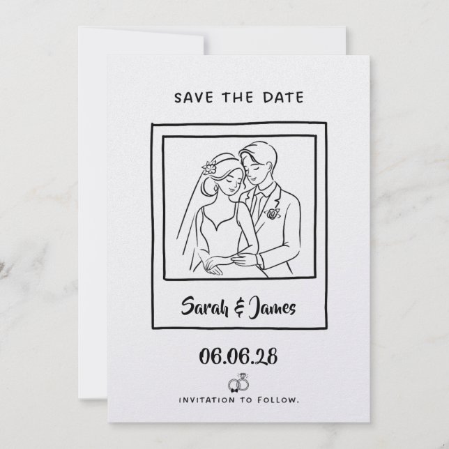 Customizable Save the Date  Bride groom Spara Datumet (Framsida)