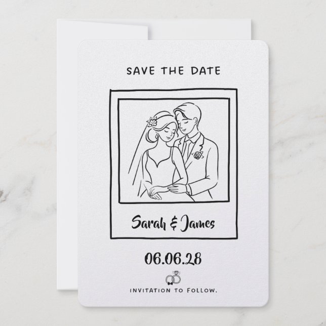 Customizable Save the Date  Bride groom Spara Datumet (Framsida)