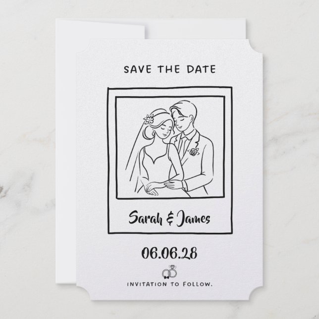 Customizable Save the Date  Bride groom Spara Datumet (Framsida)