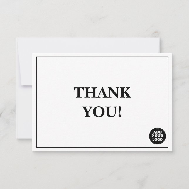 Customizable Simple Company Logo Custom Thank You Tack Kort (Framsida)