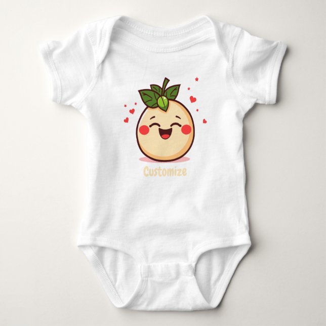 Customizable Smiling Fruit Baby T Shirt (Framsida)