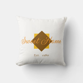 Customizable Sweet Home Throw Pillow – Est. xx Kudde
