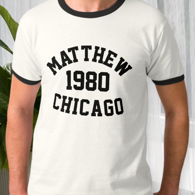 Customizable T-Shirt with Name, Birthdate, and Cit (Skapare uppladdad)