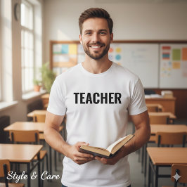 Customizable Teacher Text Statement T-Shirt forMen