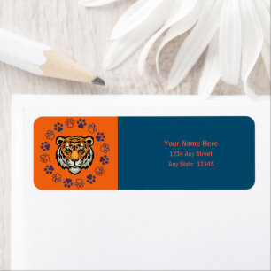 Customizable Tiger Head Return Address Label  Returadress Etikett