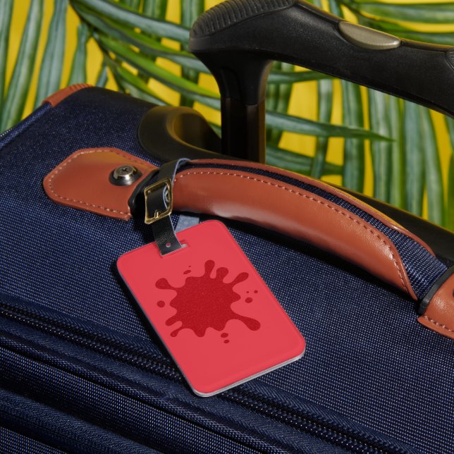 Customizable Tomato Red Splatter Luggage Tag Bagagebricka (Framsida Insitu 1)