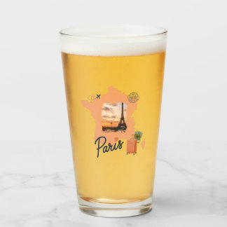 Customizable Travel Themed Paris Drinking Glass Glaskopp