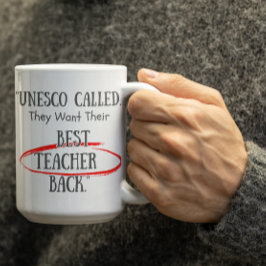 Customizable UNESCO asking for their Bestteachers Kaffemugg