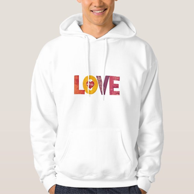 Customizable Valentine's Day Artistic Love Men's a Hoodie (Framsida)