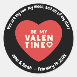 Customizable Valentine's Day Heart Runt Klistermärke