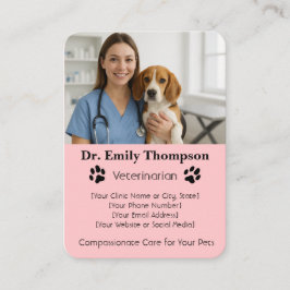 Customizable Veterinarian Business Card – Photo Visitkort