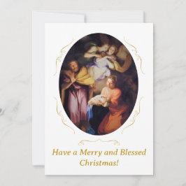 Customizable Vintage Nativity Christmas Julkort