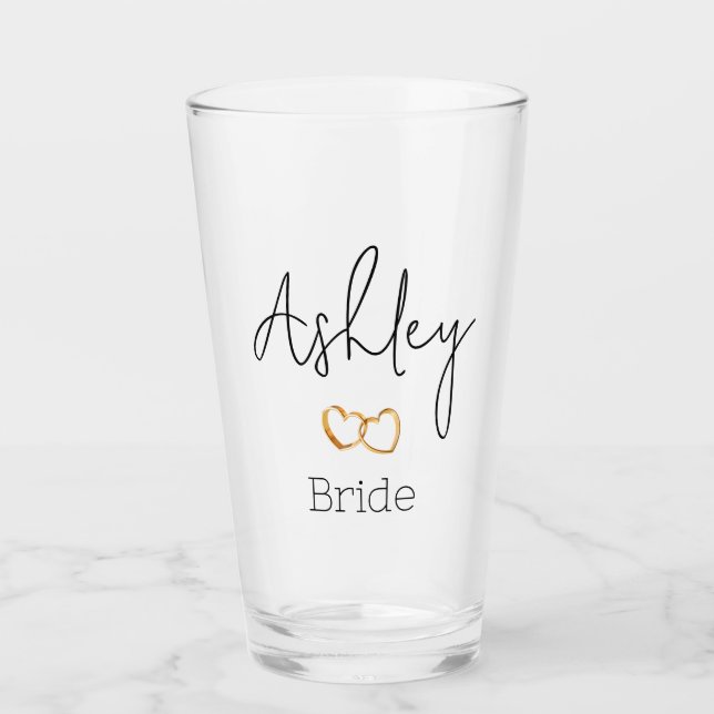 Customizable Wedding Bride Glass Tumbler Glaskopp (Framsida)