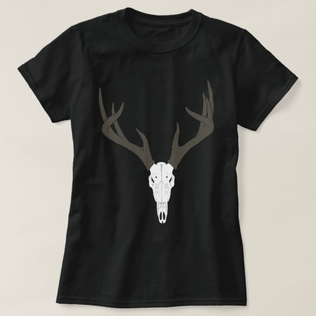 Customizable White-Tailed Deer Skull T Shirt (Design framsida)