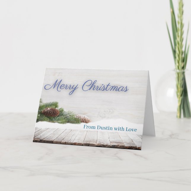 Customizable Winter Snow Christmas Card Holiday Kort (Framsida)