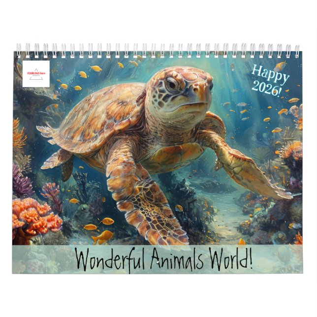 Customizable Wonderful Animals World Calendar 2026 Kalender (Omslag)