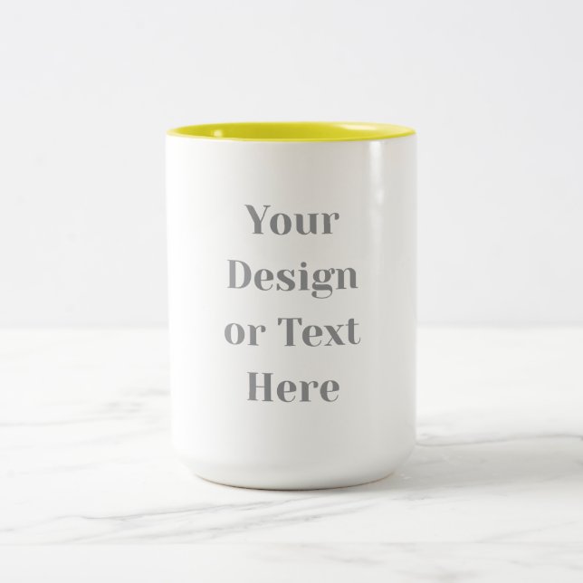 Customizable Your Design or Text Here Personalized Två-Tonad Mugg (Center)