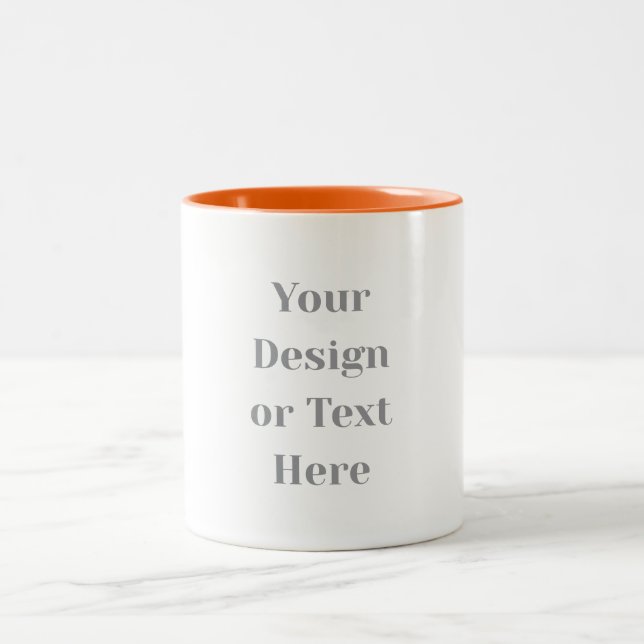 Customizable Your Design or Text Here Personalized Två-Tonad Mugg (Center)