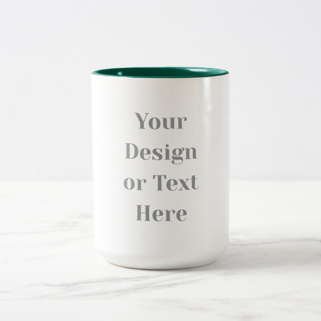 Customizable Your Design or Text Here Personalized Två-Tonad Mugg (Center)