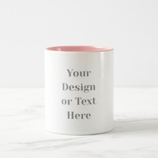 Customizable Your Design or Text Here Personalized Två-Tonad Mugg (Center)