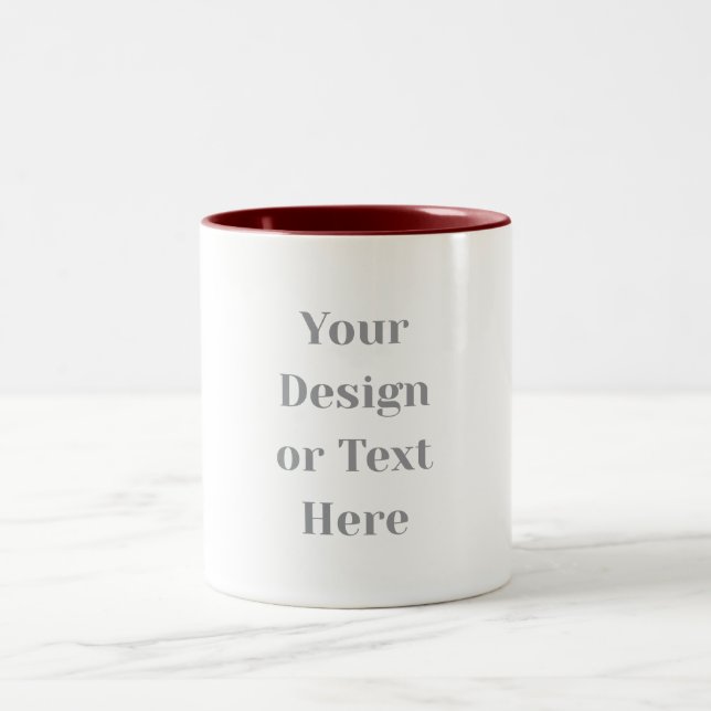 Customizable Your Design or Text Here Personalized Två-Tonad Mugg (Center)