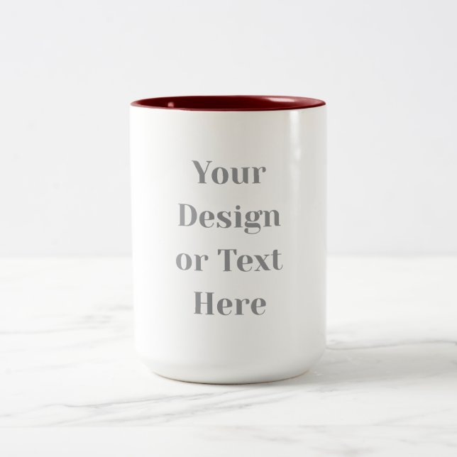 Customizable Your Design or Text Here Personalized Två-Tonad Mugg (Center)
