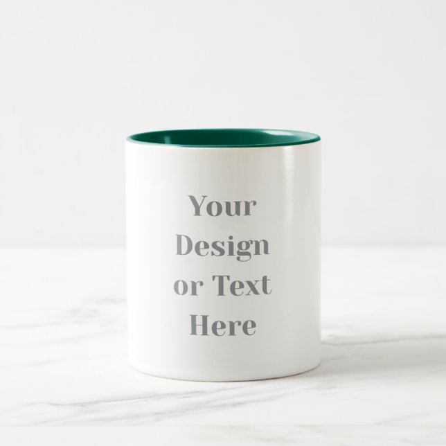 Customizable Your Design or Text Here Personalized Två-Tonad Mugg (Center)